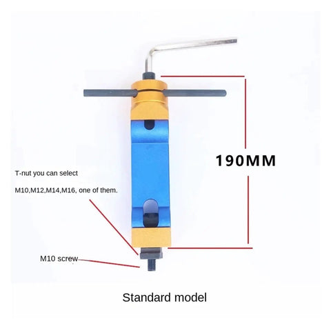Solid Universal Cnc Mill Machine Positioner With Hella Precise Work Piece Stop For Rock Solid Angle And Height Adjustments features adjustable M10 screw and 190mm length.