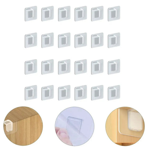 24 Pack ABS Shelf Brackets For Heavy Duty Shelves And Wall Racks Strong Load Bearing Clapboard Holder installation and close-ups