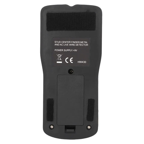 Back view of NDNCZDHC Stud Finder Wall Scanner with power supply information, designed for accurate detection of materials.