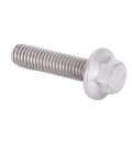 M6 Hex Flange Screw, 304 Stainless Steel, 16mm length, suitable for heavy-duty jobs and DIY builds.