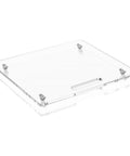 Smooth Operator Coffee Tray With Comfortable Pull Handle And Sturdy Rubber Wheel Base For Countertop Espresso Bar No Sweat Rolling Platform Easy Reach Counter Upgrade - clear acrylic platform viewed from an angle.