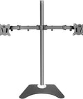 Dual Monitor Desk Mount For 20 To 27 Inch TVs, fully adjustable arm stand with sleek design and sturdy base.