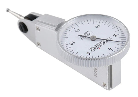 Dial Test Indicator 0.03in X 0.0005in Travel 0.03in With Fitted Box P900-S108 Dovetails On Top And Back For Dead-On Positioning Includes 3 Eighth Inch And 5 Thirty-Second Inch Clamps Fully Jeweled Movement Contact Point Adjustable 230 Degrees