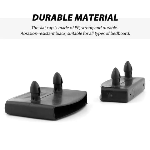 Close-up of heavy-duty PP replacement bed slat caps, 54X10mm, designed for easy installation on bed frames.
