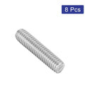Eight 304 stainless steel M6 x 25mm fully threaded rods, right-hand thread, side view