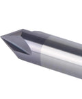 Close-up of Heavy Duty Carbide V Groove Router Bit 60 Degree Chamfer End Mill 4 Flutes One Quarter Inch Shank Perfect For CNC Carving