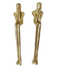 Brass Thinker Shape Cabinet Pulls Gold Finish Artful Abstract Drawer Handles For Cabinets And Furniture 146x27x32mm