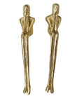 Dope Abstract Figurine Brass Cabinet Handles Set For Wardrobe And Cupboard Gold Finish Decorative Drawer Pulls With Brass Core Construction