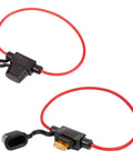 2 Pack Mini Blade Fuse Holders Waterproof Inline Pigtail Harness For Cars, 18 Gauge Wiring, Includes 5A ATM Fuses