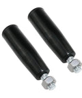 Pair of black Rotary Hand Handles for Marine Winches and Trailer Jacks, M8 threaded with nuts for secure attachment, 2 Pack
