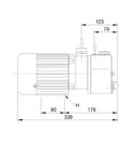 Heavy Duty Industrial Diaphragm Vacuum Pump Built Like A Tank For Rock Solid Suction dimensions diagram side view