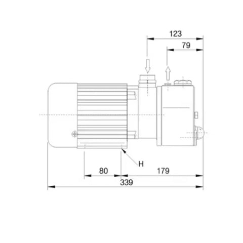 Heavy Duty Industrial Diaphragm Vacuum Pump Built Like A Tank For Rock Solid Suction dimensions diagram side view