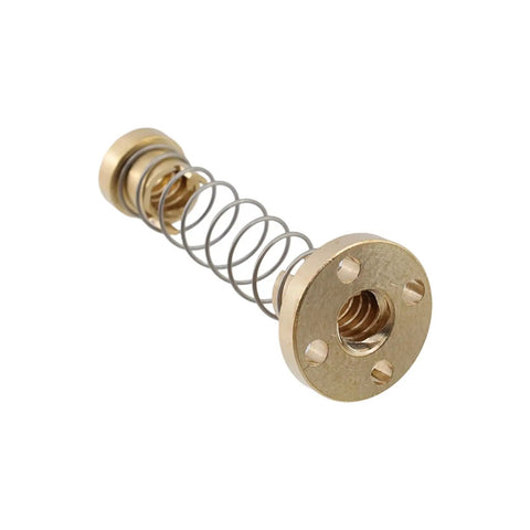 Top Tier T8 Trapezoid Motor Screw Nut Kit With Knockout Zero Play Anti Backlash Springs 8mm brass lead screw nut with spring.