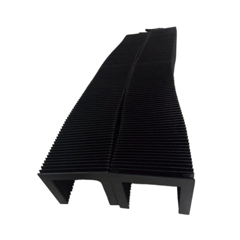 Pro Grade Corrugated Protection Bellows Cover For Guide Rails And Ball Screws, 100x15mm internal, black material, angled view