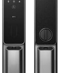 Zero Hassle Smart Door Lock Featuring Fingerprint Scan And Numeric Password Keyless Entry Automatic Electronic Deadbolt App Managed For Heavy Duty Home Security Setup, showing front and side views with keypad and fingerprint scanner.