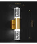 UHRLGHS Modern Bubble Crystal LED Wall Lamps Bathroom Dresser Living Room Bedroom d/Silver Wall Sconces Indoor Decor Lighting Lustres,Gold-Warm White, gold wall sconce with bubble crystal design, dimensions 80mm x 290mm.