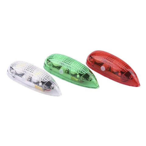 Green, red, and white water droplet shaped wireless RC plane LED light kit for airplane helicopter quadcopter fixed wing drones green and white flashing LED lights for lit night flights lightweight easy install realistic flight lighting