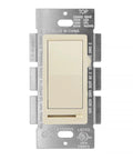 LED Slide Dimmer Rocker Switch For No Fuss Easy Install 3 Way Or Single Pole Ivory Finish 600W Incandescent Max 150W Dimmable LED CFL Smooth Dimmer Control For Home Lighting, ivory switch front view