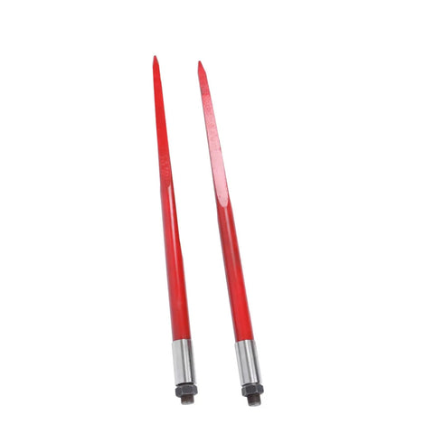 Beefy 43 Inch Hay Bale Spear Set, 3000 Lb Capacity, Heavy Duty Spring Steel, Replacement Attachment For Tractors, Loaders, Cranes, Telehandlers