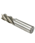 End mill side view, 3/4 in cutting diameter, 3/4 in shank, high-speed steel.