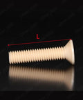 Top Shelf PEEK Plastic Phillips Countersunk Flat Head Screws M1.2 Through M8 side view showing thread and low profile head.