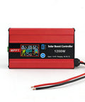 High-Efficiency MPPT Solar Charge Controller 30A 1200W with Step-Up to 48/60/72V, digital display, red housing