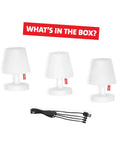 Edison The Mini Set of 3 Grab-and-Go Portable LED Lamps, Cordless and Rechargeable For Indoor Outdoor Use with USB cable