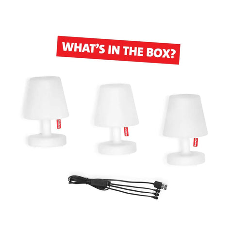 Edison The Mini Set of 3 Grab-and-Go Portable LED Lamps, Cordless and Rechargeable For Indoor Outdoor Use with USB cable