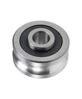 Top Tier SG35 U Groove Track Guide Bearing With 12 mm Bore And 42 mm Outer Diameter side view showcasing chrome steel pulley wheel design.