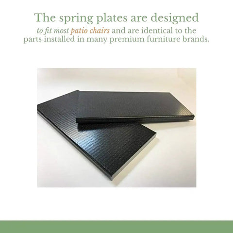 Fiberglass Spring Plates 2 Pack For Patio Chairs, Swivel Chairs, And Swivel Rockers Replacement Stabilizers, 2.5x5 in, black finish