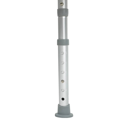 Adjustable aluminum leg of Deluxe Spa Shower Chair With Arms And Back For Safe Bathing No Slip Stability, anti-slip tip visible