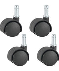 4 Pcs M8 Circlip Stem Swivel Caster Wheels, Plastic and Metal, 30mm Wheel Diameter by 55mm Length, 360 Degree Swivel