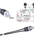 High Flow 120 To 150 PSI Air Pressure Switch For 12V And 24V Compressors One Quarter Inch NPT Auto On At 120 PSI And Off At 150 PSI Easy Install Tank Pressure Controller For Air Systems, with wiring diagram visible.
