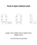 Diagram of Push To Open Cabinet Touch Latch Spring Rebounder For No Touch Handleless Kitchen And Wardrobe Doors White PP Plastic Compact