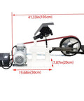 Heavy Duty 1500W Belt Sander And Knife Sharpener With 3 Interchangeable Grinding Stones Multi Angle Polisher side view with measurements