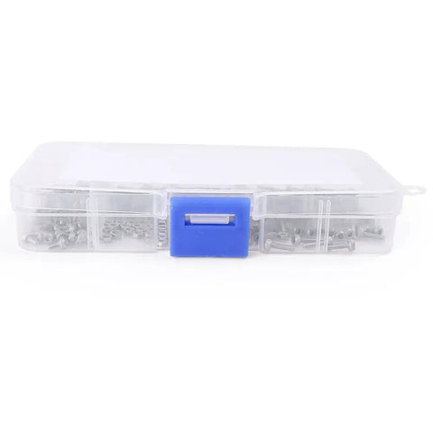 230 Piece Stainless Steel M2 Hex Socket Button Head Screws And Nuts Set For DIY And Industrial Projects 304 Stainless Silver Finish Assorted Fasteners Kit in plastic organizer box