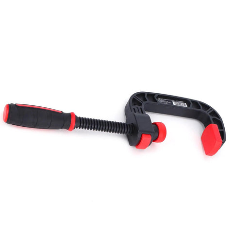 One Hand Quick Release G Clamp And C Clamp Heavy Duty Woodworking Holding Tool With Movable Jaw And Soft Grip For No Fuss DIY Carpentry Projects And Workshop Use 3 Inch Opening 75mm, black red