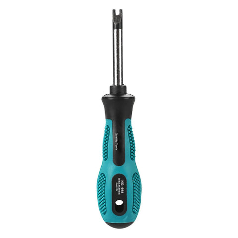 Real Deal Knockout Gear 4 Piece U Fork Spanner Screwdriver Kit With Magnetic CRV Steel Bits In M1.7 M2.0 M2.3 M2.6 Sizes For No Sweat PCB Fixes And Fast Door Maintenance Tasks Daily, showing ergonomic handle and fork tip.