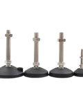 Adjustable Lathe Leg Set With Threaded Leveling Feet Swivel Base Articulating Leveling Legs And Furniture Glide Pads 4 Pieces