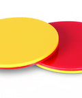 Close-up of Straight Up Double Sided Counting Tiles For Kids, Red And Yellow Math Manipulatives, 1 inch plastic counters.