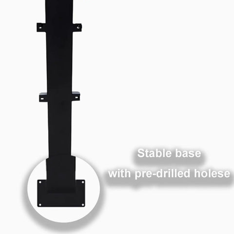 Top Shelf Free Standing EV Charger Cable Holder And Waterproof Station Box Heavy Duty Galvanized Steel base with pre-drilled holes