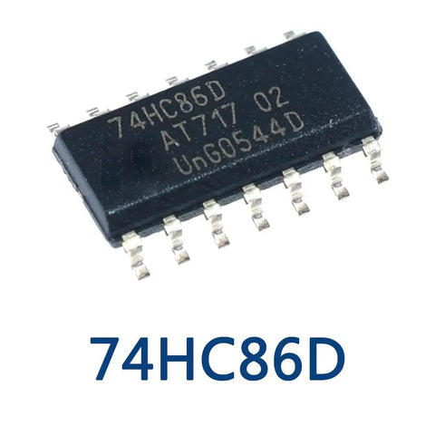 10 Pack 74HC Logic ICs Featuring 74HC14D 74HC00D 74HC02D 74HC04D 74HC08D 74HC27D 74HC74D 74HC32D 74HC86D In SOP-14 Packages High Speed CMOS Digital Gate Chips For Prototyping And DIY Electronics Projects., 74HC86D SOP-14 IC chip