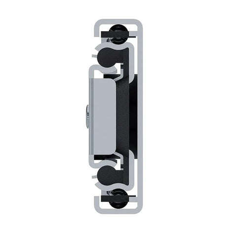 Heavy Duty Full Extension Drawer Slides 16 Inch 10 Pair Pack Featuring 100 Lb Ball Bearing Tracks side view of track profile with rollers.