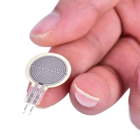 Intelligent Flexible Thin Film Circle Pressure Sensor For Force Sensing Resistor RP-C18.3-ST, round sensor in hand