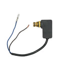 Premium Pressure Washer Switch Assembly Replacement With Pre-Stripped Wires And Durable Brass Threaded Connector In Compact Rectangular Housing showing black housing and connected wires.