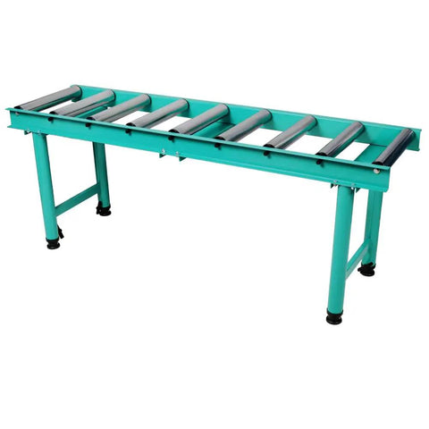 Premium Heavy Duty Gravity Conveyor Roller Table Set with 9 steel rollers, adjustable height for woodworking projects.