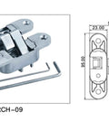 Stainless Steel Folding Door Invisible Hinge 180 Degree Casement Adjustable Hidden Cross Hinge For Household Connection Hardware RCH 09