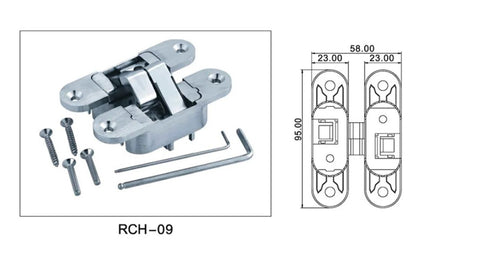 Stainless Steel Folding Door Invisible Hinge 180 Degree Casement Adjustable Hidden Cross Hinge For Household Connection Hardware RCH 09
