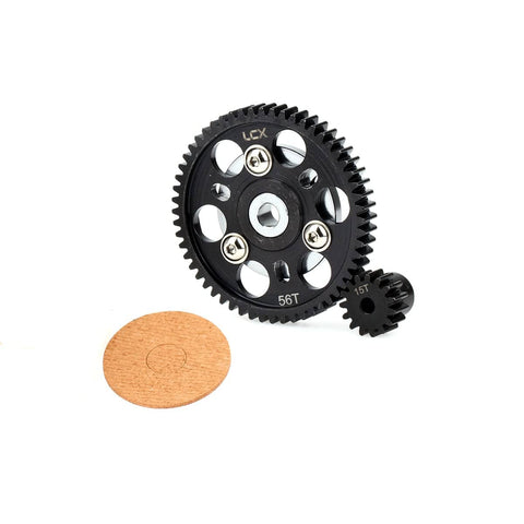 Hardened Steel 32P 56T Spur Gear With 15T Pinion For Axial SCX10 Wraith RC Crawler Upgrades Beefed Up Durability Easy Install Black Finish Includes 1 Spur Gear And 1 Pinion