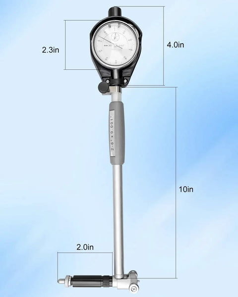 2 To 6 Inch Dial Bore Gauge Set With 0.001 Inch Precision For Engine Cylinders, Pro Grade Industrial Bore Measuring Tool